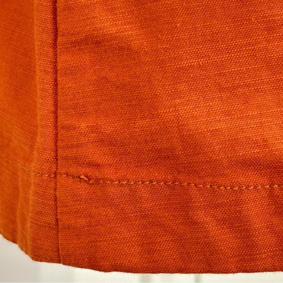 Free People Adela Tunic Mini Dress Tie Front Puff Sleeve Brick Orange Small - Picture 8 of 14